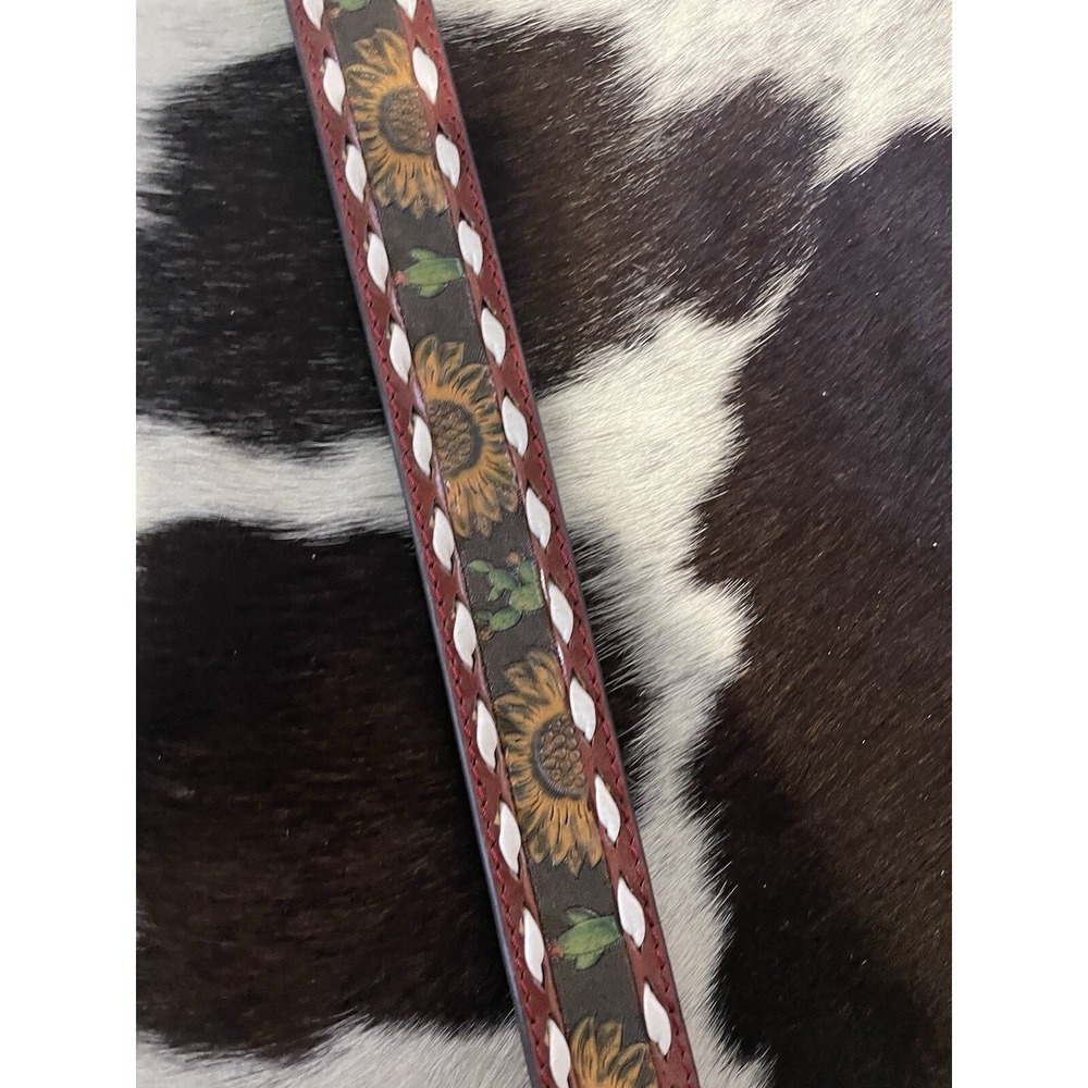 Angel Ranch kids western Cowgirl Rodeo Belt NWTS Sunflowers leather - Picture 2 of 7